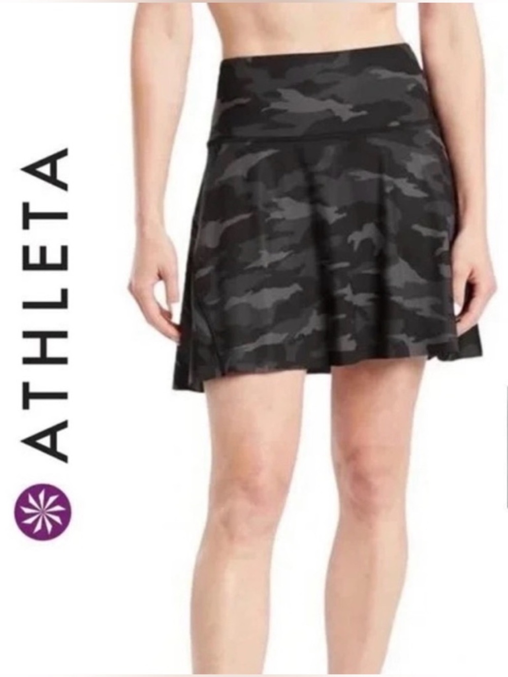 Athleta Black & Gray Camo Tennis Skort 15.5 Sz-S. EE17‎
